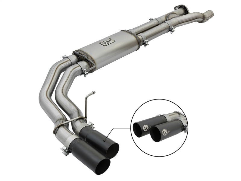 aFe POWER Rebel Series 3in 409 SS Cat Back Exhaust w/ Black Tips 17 Ford F-150 Raptor V6-3.5L Main image