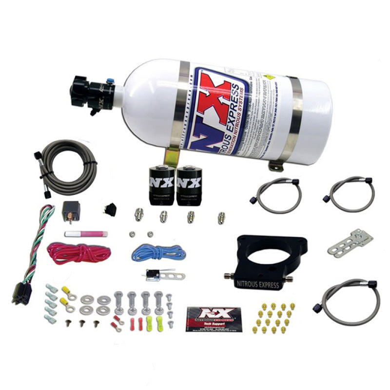 Nitrous Express GM LS 78mm 3-Bolt Nitrous Plate Kit (50-350HP) w/10lb Bottle (view 2)