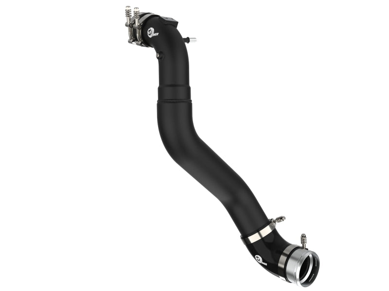 aFe 21+ Ford F-150 V6-3.5L (tt) BladeRunner 3in to 3.5in Aluminum Cold Charge Pipe Black Main image