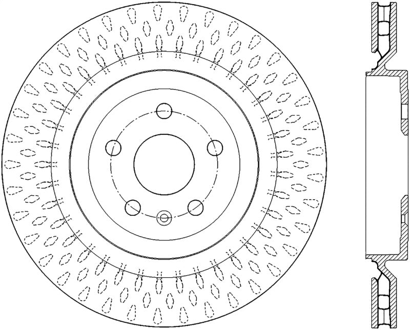 StopTech Power Slot 13-15 Cadillac CTS-V Rear Left SportStop Slotted Rotor Main image