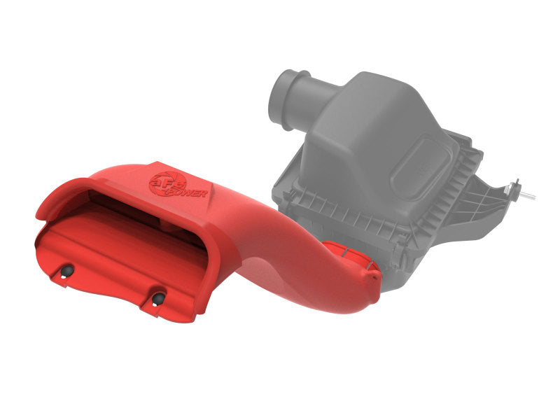 aFe Rapid Induction Dynamic Air Scoop 2021+ Ford F-150V6/V8 - Red (view 2)