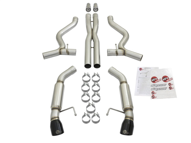 aFe MACH Force XP 3in 304 SS Sport Tone Cat-Back w/ Black Tips 15-17 Ford Mustang V6-3.7L/V8-5.0L (view 6)