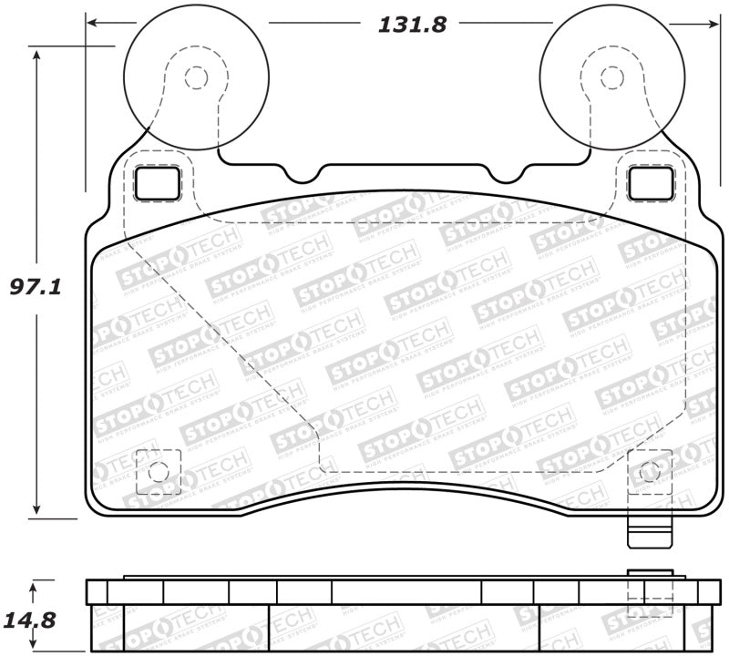 StopTech Performance 14-19 Cadillac CTS Front Brake Pads Main image