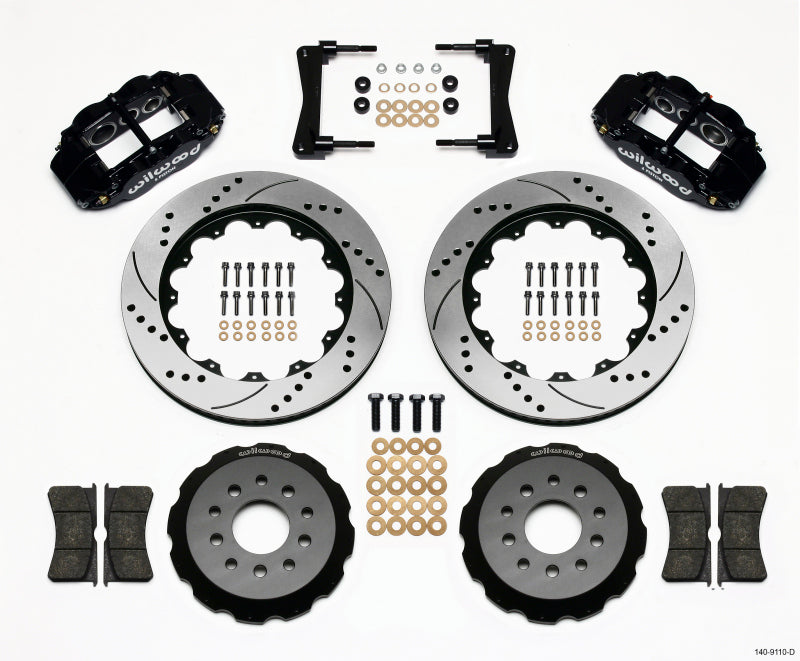 Wilwood Narrow Superlite 6R Front Hat Kit 14.00in Drilled 2005-2014 Mustang Main image