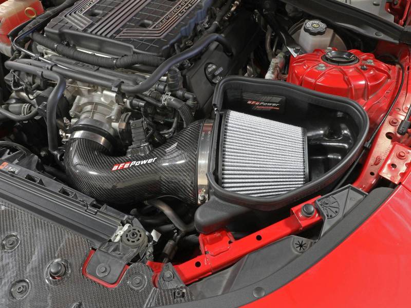 aFe 17-12 Chevrolet Camaro ZL1 (6.2L-V8) Track Series Carbon Fiber CAI System w/ Pro-DRY S Filters (view 2)