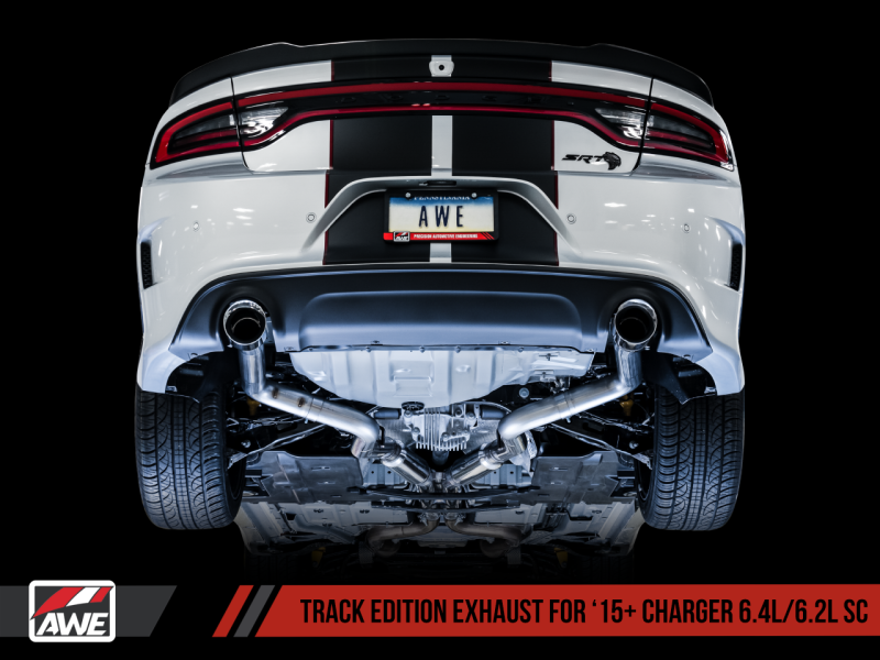 AWE Tuning 2015+ Dodge Charger 6.4L/6.2L Supercharged Track Edition Exhaust - Chrome Silver Tips (view 3)