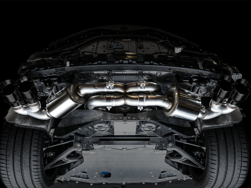 AWE Tuning 2020 Chevrolet Corvette (C8) Touring Edition Exhaust - Quad Diamond Black Tips (view 8)