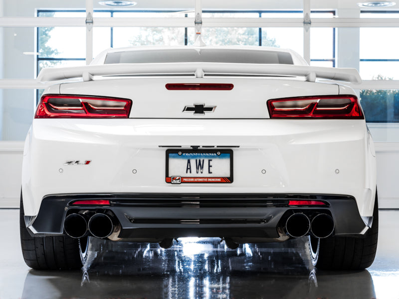 AWE Tuning 16-19 Chevy Camaro SS Res Cat-Back Exhaust -Touring Edition (Quad Diamond Black Tips) (view 3)