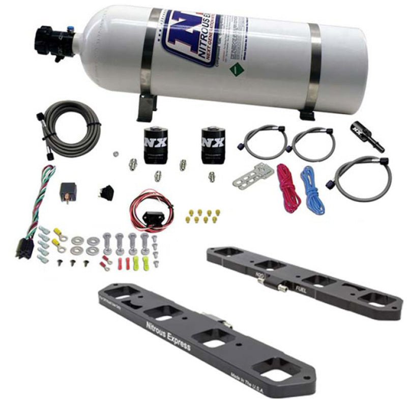 Nitrous Express Dodge Hemi 5.7L/6.1L/6.4L Direct Port Plate System w/15lb Bottle Main image