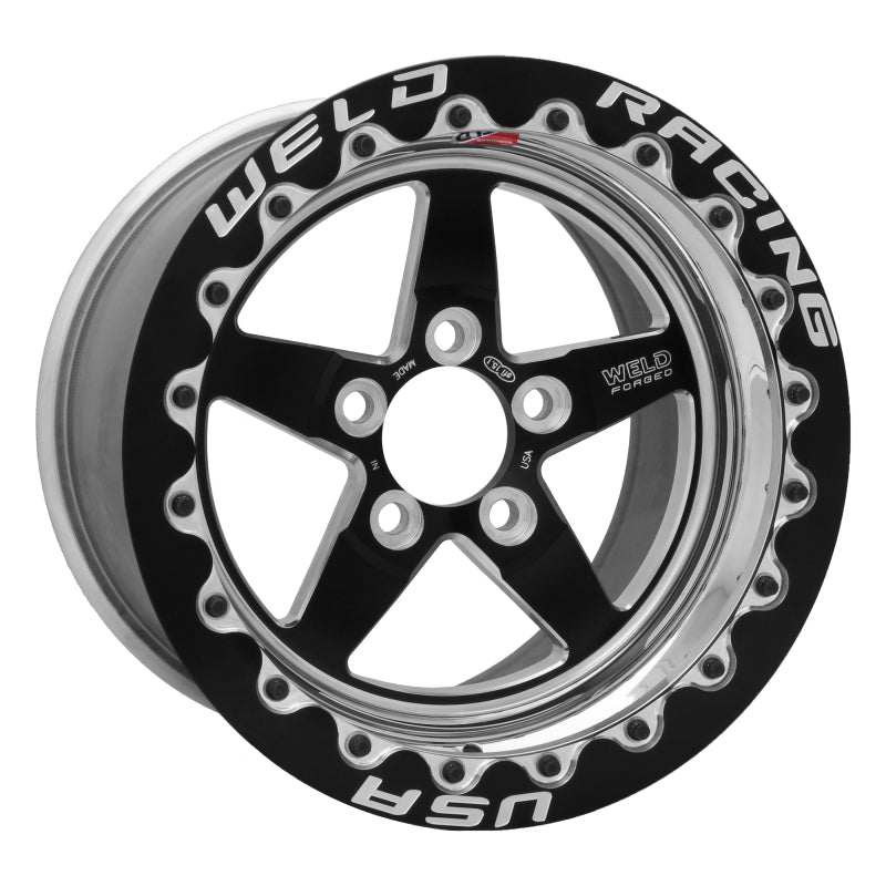 Weld S71 15x10.33 / 5x4.75 BP / 7.5in. BS Black Wheel (Medium Pad) - Black Single Beadlock MT Main image