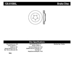 StopTech Power Slot 05-10 Mustang GT V8-4.6L Front Left Drilled Rotor