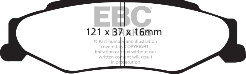 EBC 03-04 Cadillac XLR 4.6 Greenstuff Rear Brake Pads (view 4)
