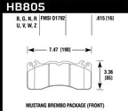 Hawk 15-17 Ford Mustang Brembo Package HPS 5.0 Front Brake Pads (view 4)