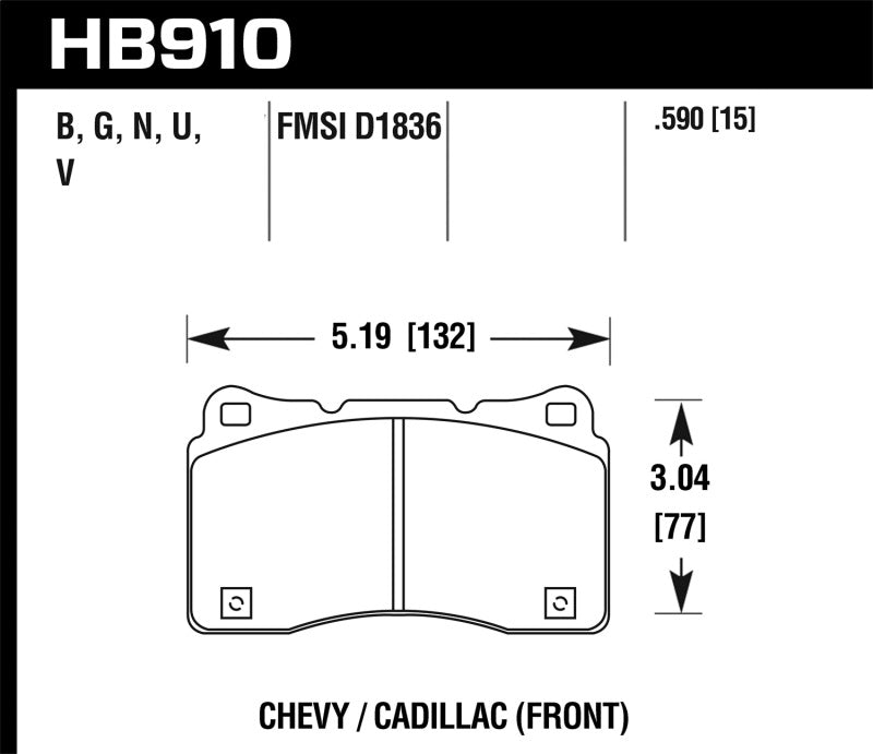 Hawk 15-16 Cadillac XTS / Chevrolet Corvette DTC-70 Front Brake Pads (view 3)