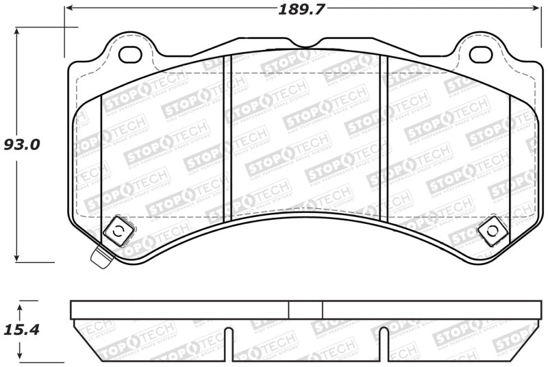 StopTech Performance 09-15 Cadillac CTS Front Brake Pads (view 2)