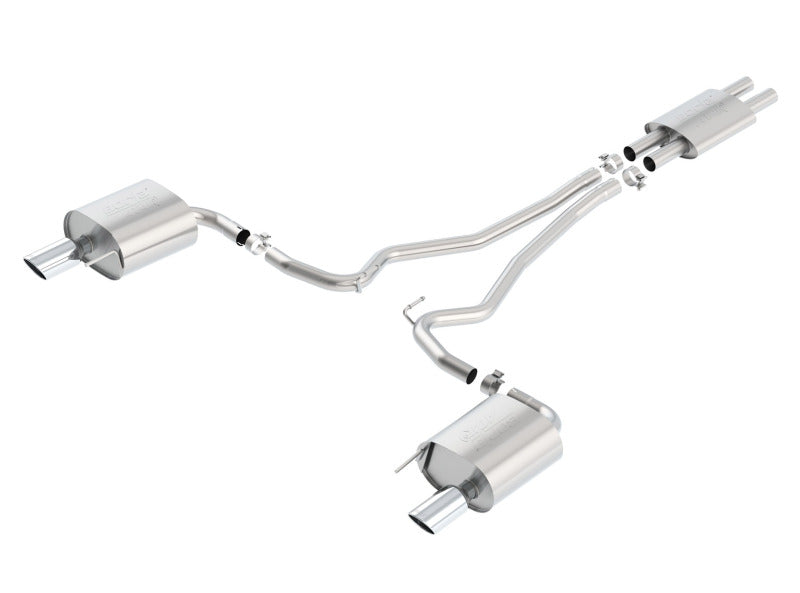 Borla ATAK Cat Back 15 Ford Mustang 3.7L V6 MT/AT 2.25in Pipe 4in Single Round Rolled Tips (view 2)