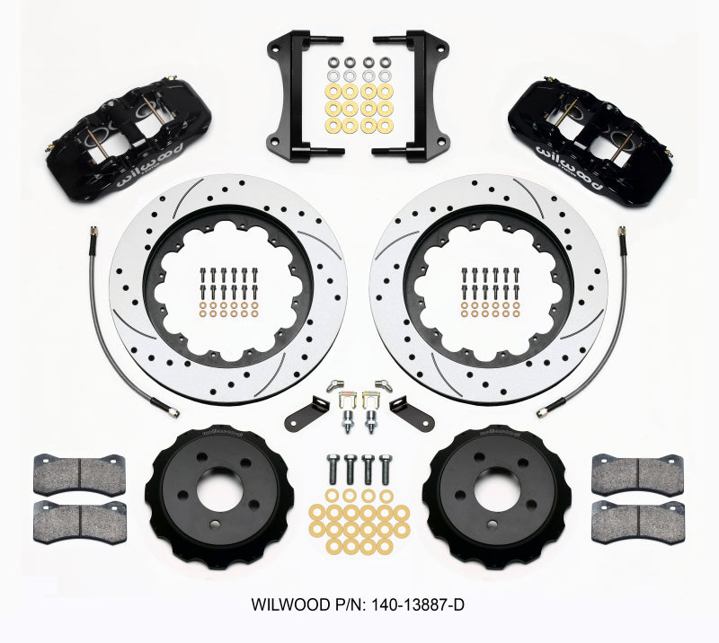 Wilwood AERO6 Front Hat Kit 15.00 Drilled 15-23 Mustang w/Lines Main image
