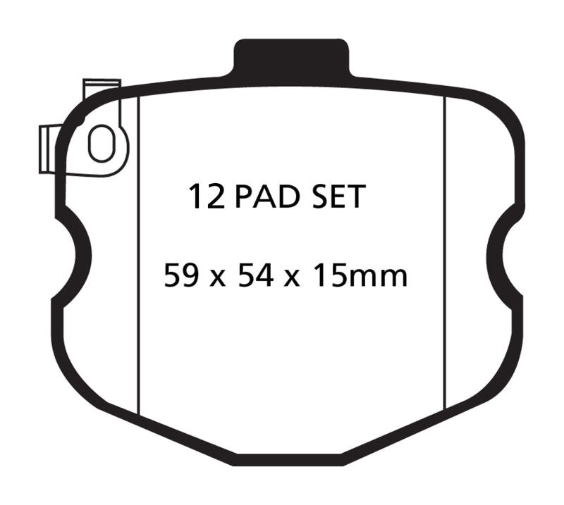 EBC 10-13 Chevrolet Corvette (C6) 6.2 Grand Sport Yellowstuff Front Brake Pads (view 4)