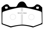 EBC 11+ Mclaren MP4-12C 3.8 Twin Turbo Yellowstuff Rear Brake Pads (view 4)