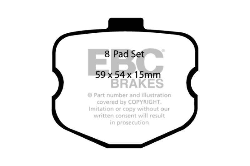EBC 10-13 Chevrolet Corvette (C6) 6.2 Grand Sport Yellowstuff Rear Brake Pads (view 4)