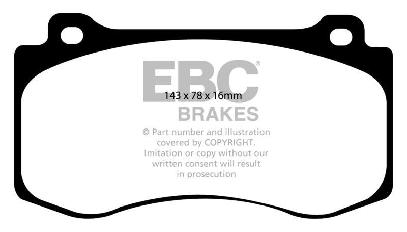 EBC 05-10 Chrysler 300C 6.1 SRT8 Bluestuff Front Brake Pads (view 4)