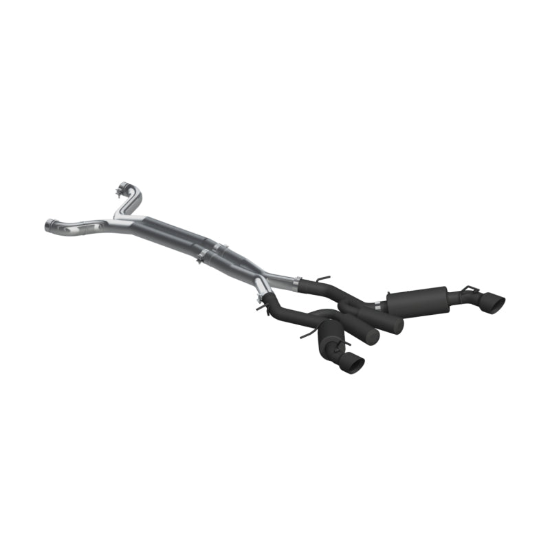 MBRP 16-19 Chevrolet Camaro SS 6 Speed 3in Dual Cat Back w/ 4.5in OD Tips - Black (Non NPP Models) (view 2)