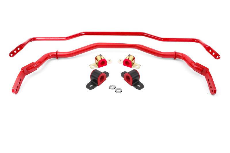 BMR 15-22 S550 Mustang Sway Bar Kit with Bushings  Front and Rear Red Main image