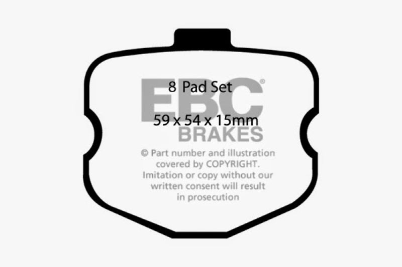 EBC 10-13 Chevrolet Corvette (C6) 6.2 Grand Sport Yellowstuff Rear Brake Pads (view 5)