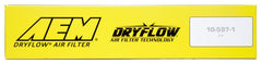 AEM 2015 Ford Mustang 2.3L/3.7L/5.0L Dryflow Air Filter - DaroRacing - Air Filters - Drop In - AEM Induction - AEM28-50029