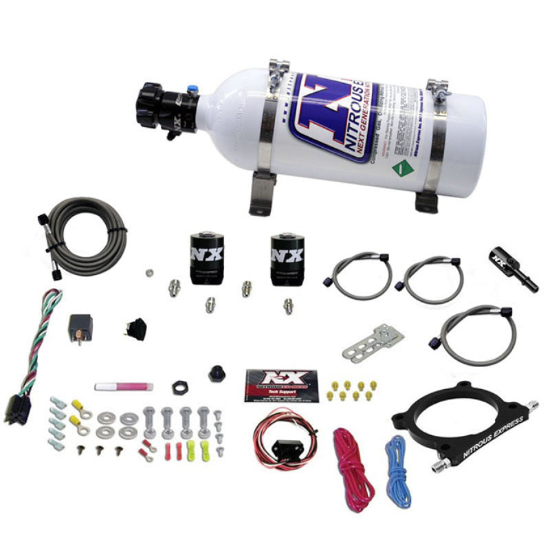 Nitrous Express 11-15 Ford Mustang GT 5.0L High Output Nitrous Plate Kit (50-250HP) w/5lb Bottle Main image
