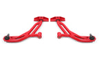 BMR 10-14 Ford Mustang Non-Adj. Lower A-Arms Delrin/Rod End w/ 19mm Tall Ball Joint - Red (view 2)