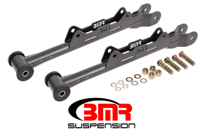 BMR 10-15 5th Gen Camaro Chrome Moly Non-Adj. Rear Lower Control Arms (Delrin) - Black Hammertone Main image
