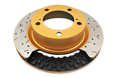 DBA 05-10 Mustang GT / 11-13 V6 Front Drilled & Slotted Street Series Rotor, Black Hub