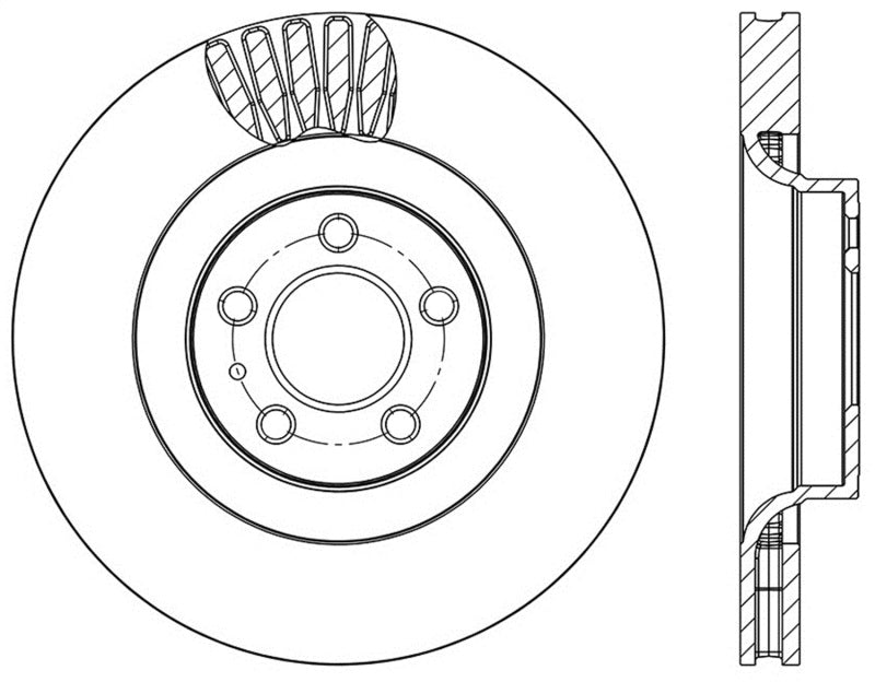 StopTech Slotted & Drilled Sport Brake Rotor - 2015 Ford Mustang Non-Brembo - Front Right Main image