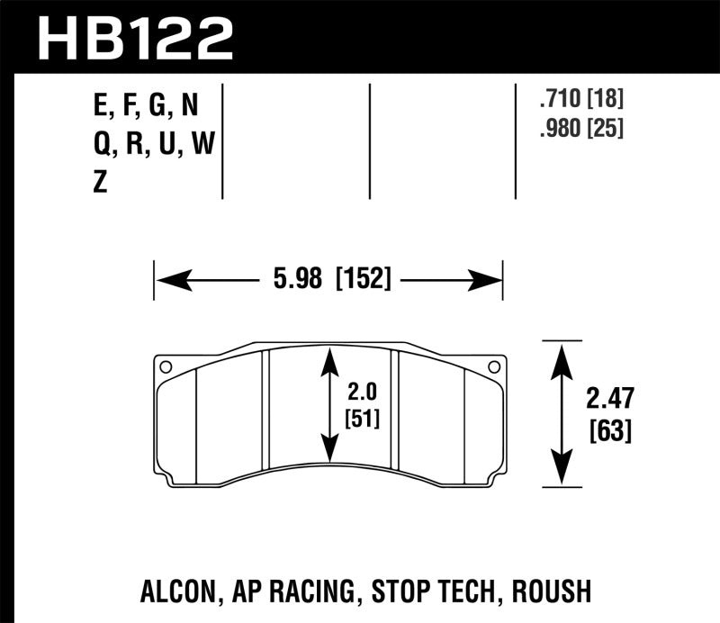 Hawk Stoptech ST-60 Caliper DTC-60 Race Brake Pads (view 4)