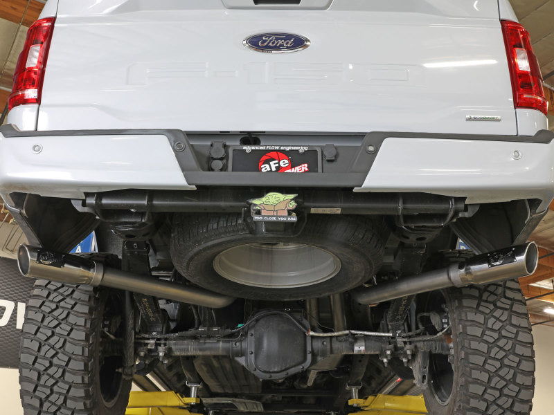 aFe Vulcan 3in 304 SS Cat-Back Exhaust 2021 Ford F-150 V6 2.7L/3.5L (tt)/V8 5.0L w/ Polished Tips (view 4)