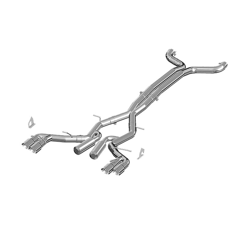 MBRP 2016 Chevy Camaro V8 6.2L 6spd 3in T409 Race Dual Cat Back w/ 4.5in Quad Dual Wall Tips (view 2)