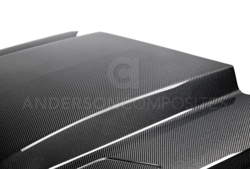 Anderson Composites 15-17 Ford Mustang (Excl. GT350/GT350R) Double Sided Carbon Fiber Cowl Hood (view 6)