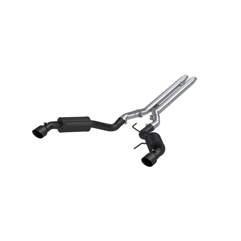 MBRP 15 Ford Mustang GT 5.0 3in Cat Back Dual Split Rear Street Version 4.5in Tips - Black Coated (view 2)