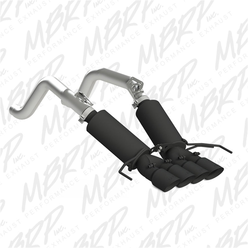 MBRP 14-19 Chevy Corvette V8 6.2L 3in Black Dual Cat Back w/ 4in Quad Dual Wall Tips (view 2)