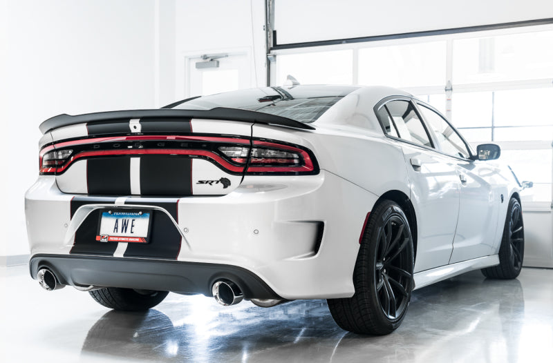 AWE Tuning 2015+ Dodge Charger 6.4L/6.2L SC Non-Resonated Touring Edition Exhaust - Silver Tips (view 2)