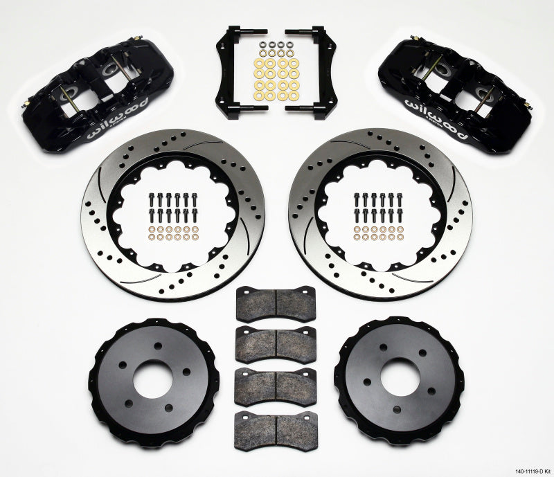 Wilwood AERO4 Rear Kit 14.00in Drilled 97-04 Corvette C5/Z06 05-13 C6 Main image