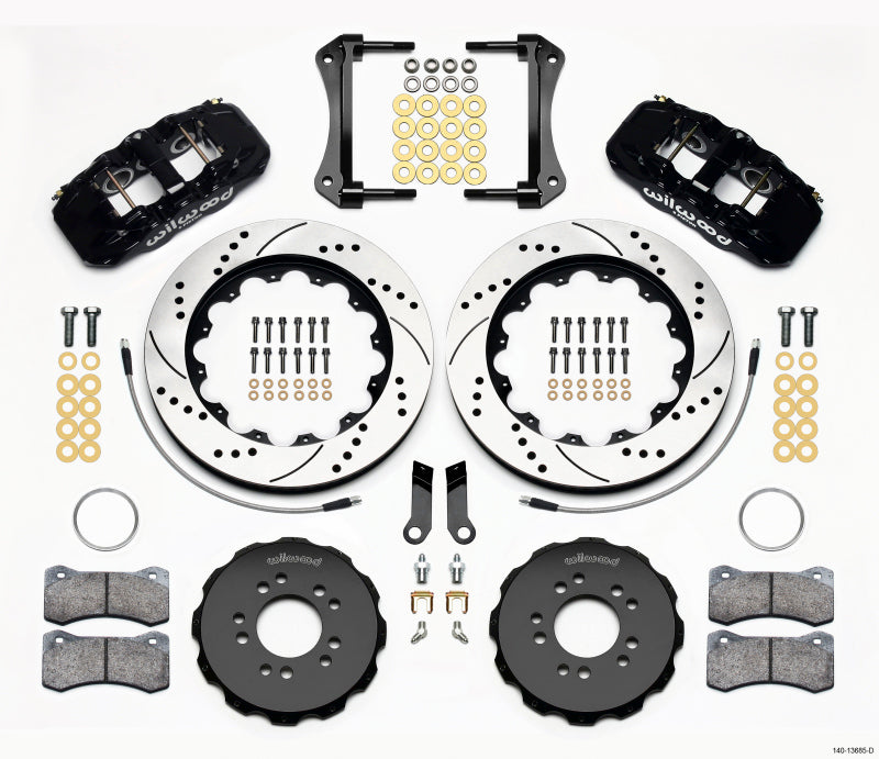 Wilwood AERO6 Front Hat Kit 14.00 Drilled 2005-2014 Mustang w/ BMR Suspn. w/Lines Main image