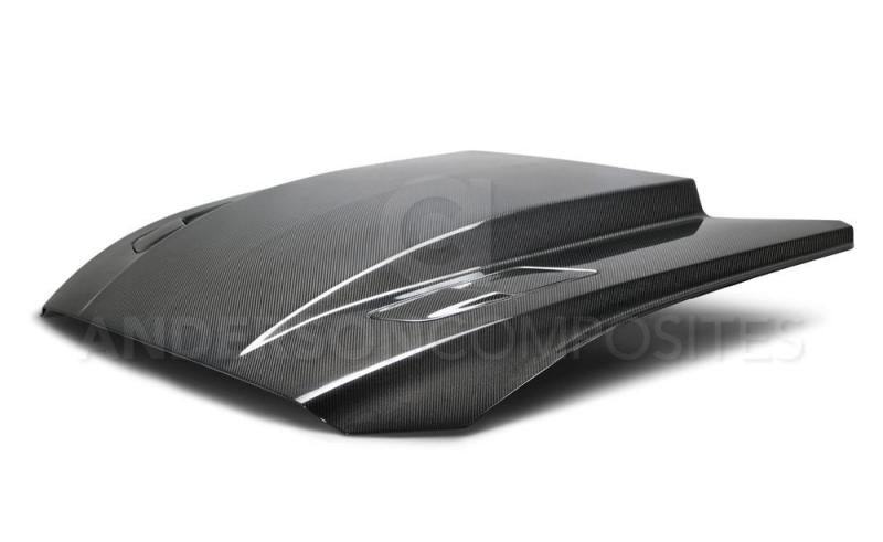 Anderson Composites 15-17 Ford Mustang (Excl. GT350/GT350R) Double Sided Carbon Fiber Cowl Hood (view 7)