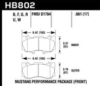 Hawk 15-17 Ford Mustang Performance Pkg (NON GT) HPS Front Brake Pads (view 5)