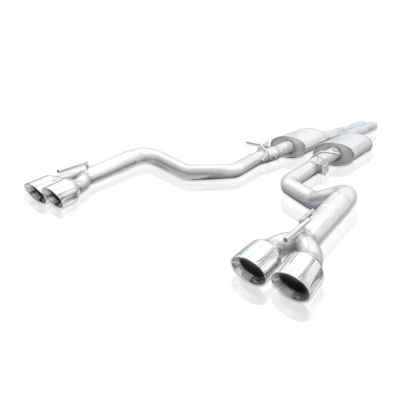 Stainless Works 15-19 Dodge Challenger 6.2L/6.4L Hemi 3in Redline Catback X-Pipe w/4in Quad Tips (view 2)