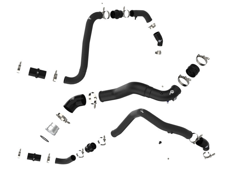 aFe BladeRunner 21-22 Ford F-150 Ecoboost V6-3.5L(tt) Aluminum Hot and Cold Charge Pipe Kit Black (view 11)