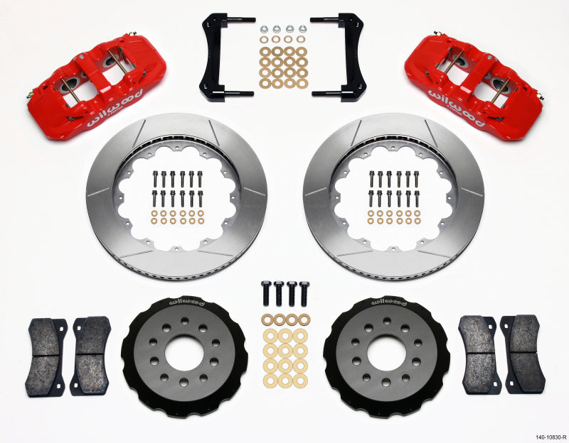 Wilwood AERO6 Front Hat Kit 14.00 Red 2005-2014 Mustang Main image