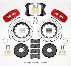 Wilwood AERO6 Front Hat Kit 15.00 Drilled Red 2014-up Corvette C7 w/Lines