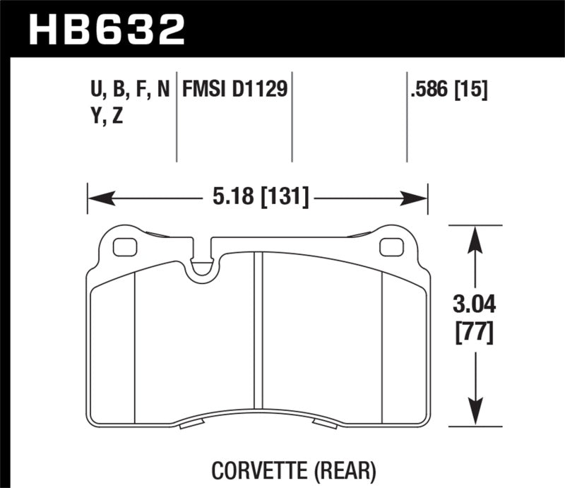 Hawk 2007-2015 Volkswagen Tourareg Base/V6/V6-Sport/TDI HPS 5.0 Performance Rear Brake Pads (view 4)